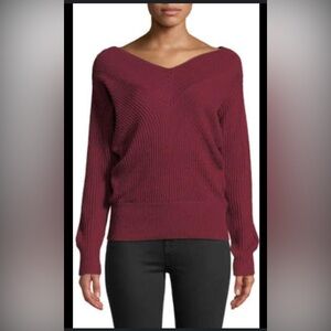 Elegant Burgundy V-Neck Sweater